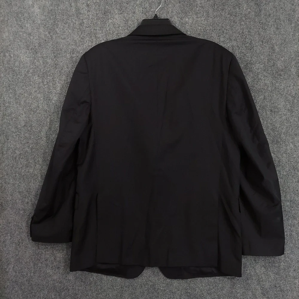 Saks Fifth Ave Suit Jacket Mens 44 Black Wool Silk Slim Italy Ermenegildo Zegna